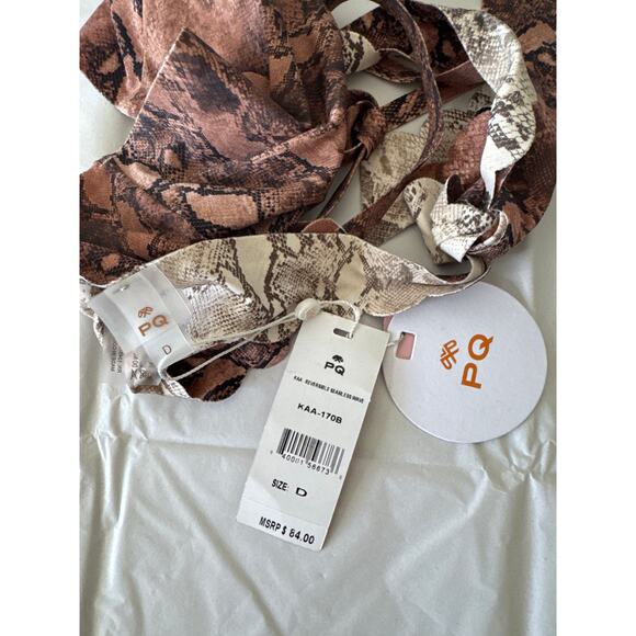 PQ Swim Kaa Reversible Seamless Wave Bikini Top Size D NWT - Picture 4 of 5